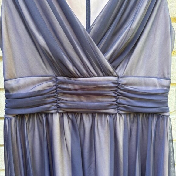 Laura Petites Mesh Detail Fit & Flare Dress Pink/Navy Sz 12P - Picture 6 of 14